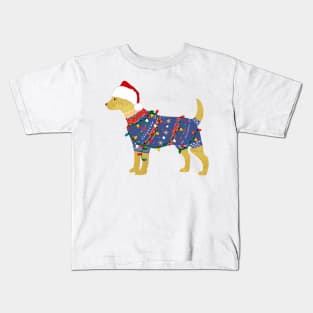 Golden Retriever Ugly Christmas Sweater Kids T-Shirt